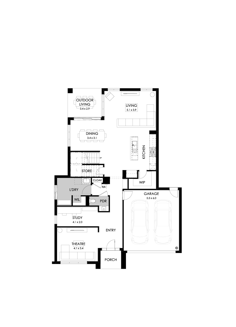 36 Ground Floor Floorplan (Standard - Flipped)