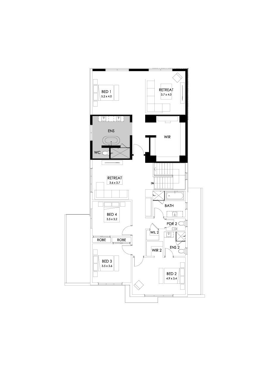 41 First Floor Floorplan (Alternate bed 1)