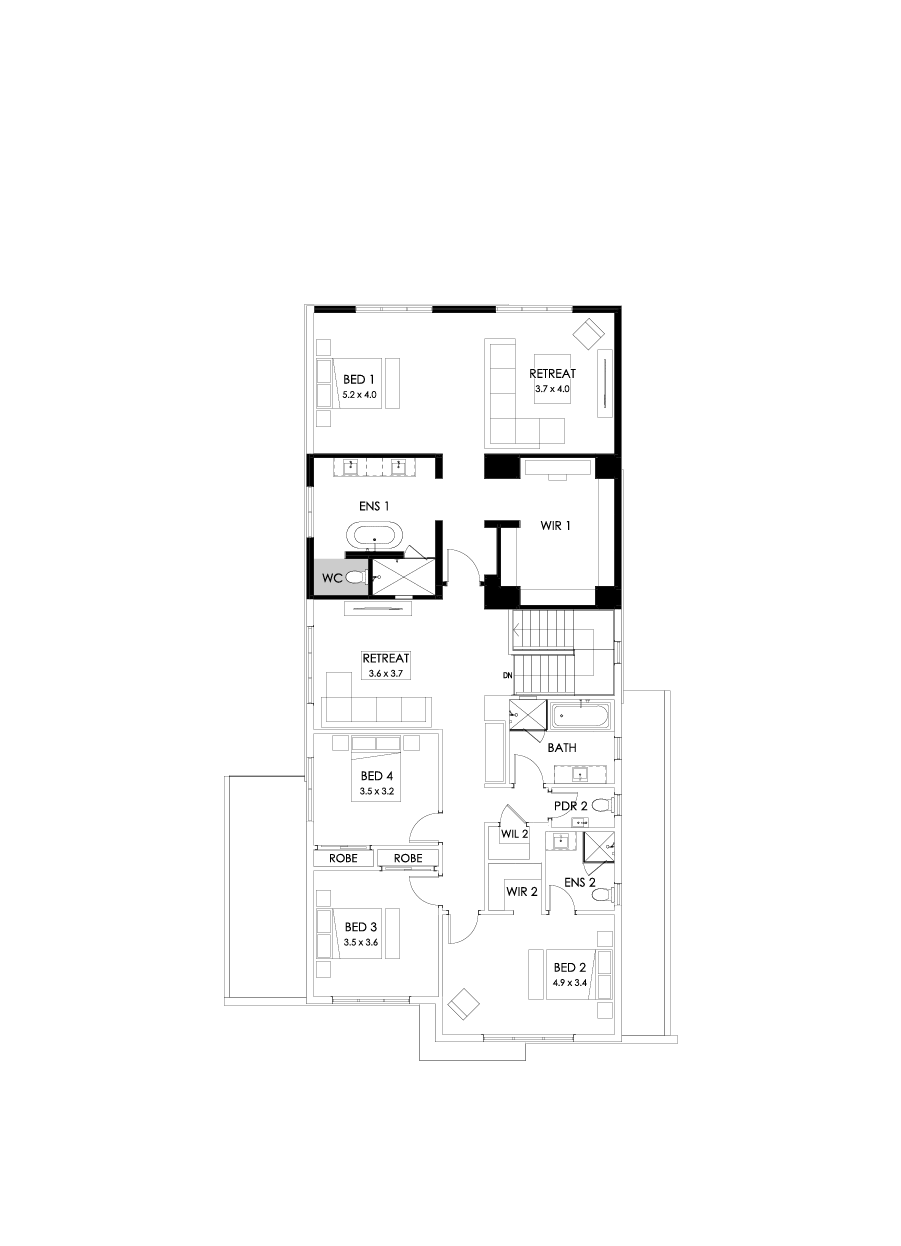 41 First Floor Floorplan (Alternate bed 1)