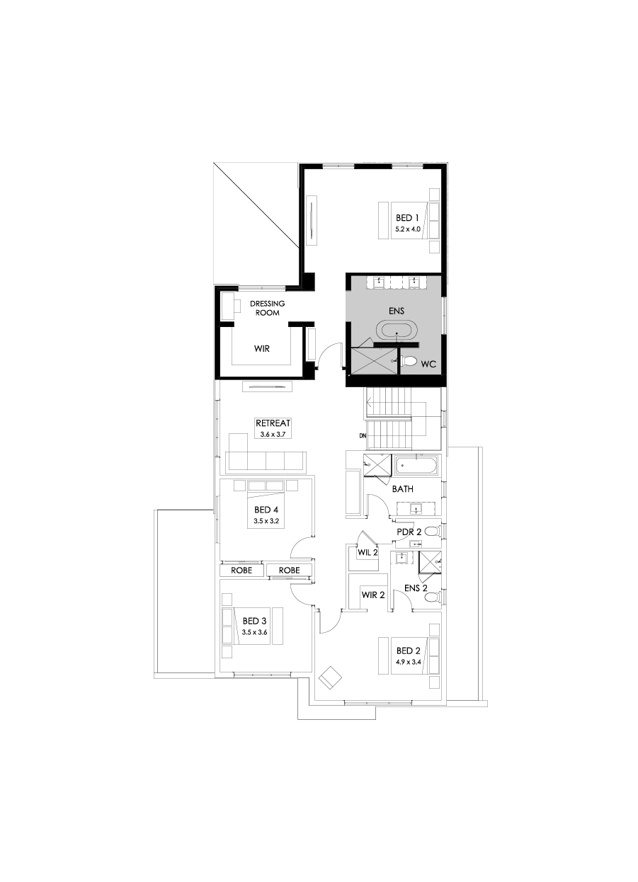 41 First Floor Floorplan (Rear flip)
