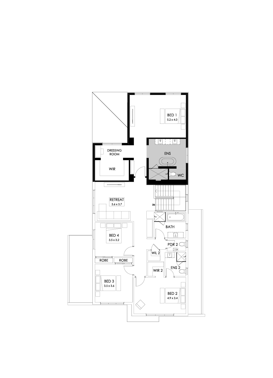 41 First Floor Floorplan (Rear flip)