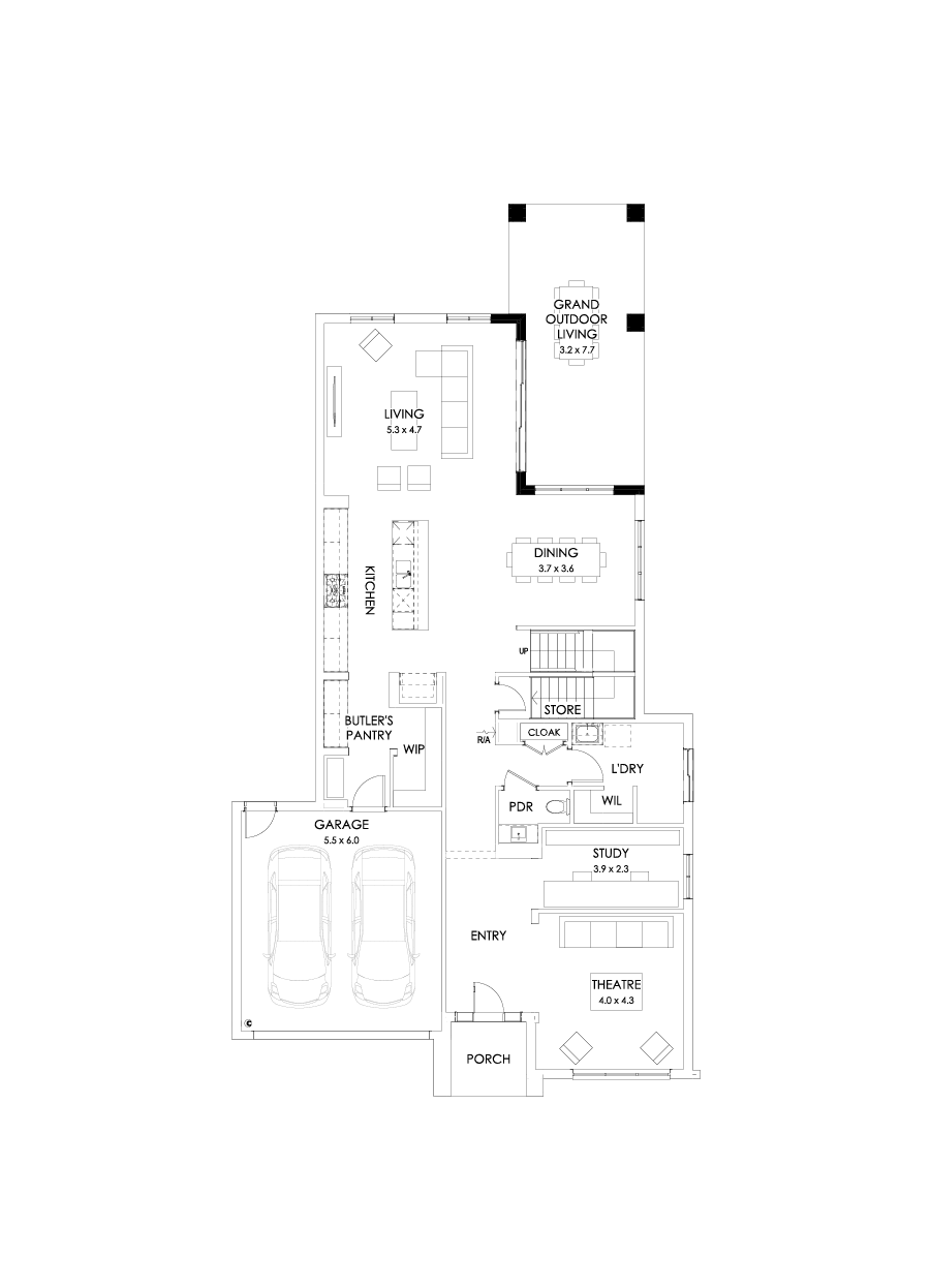 41 Ground Floor Floorplan (Grand outdoor living)