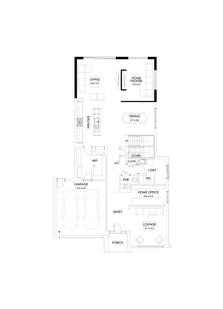 41 Ground Floor Floorplan (Larger living)