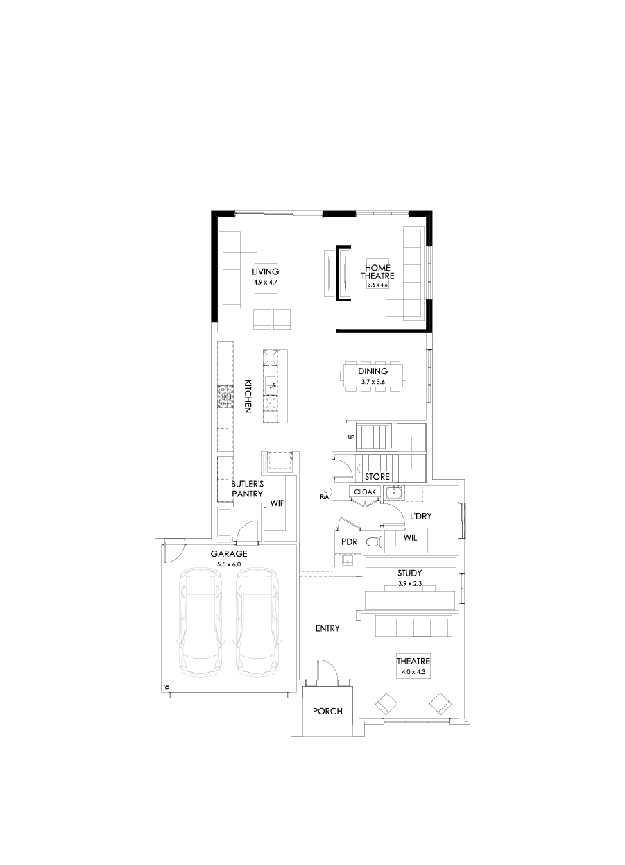 41 Ground Floor Floorplan (Larger living)