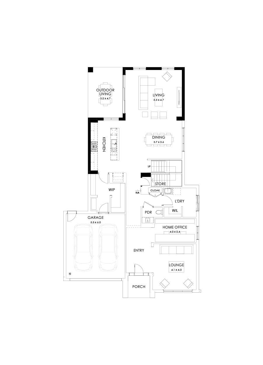 41 Ground Floor Floorplan (Rear flip)