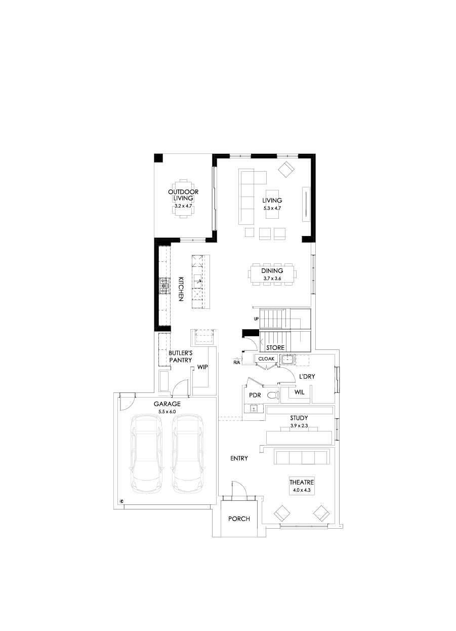 41 Ground Floor Floorplan (Rear flip)