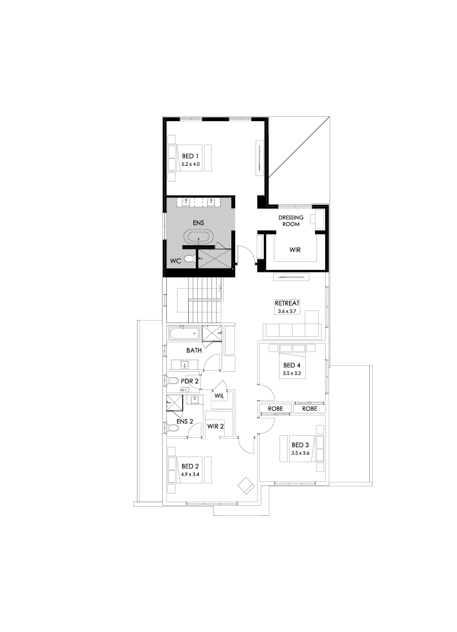 41 First Floor Floorplan (Rear flip - Flipped)