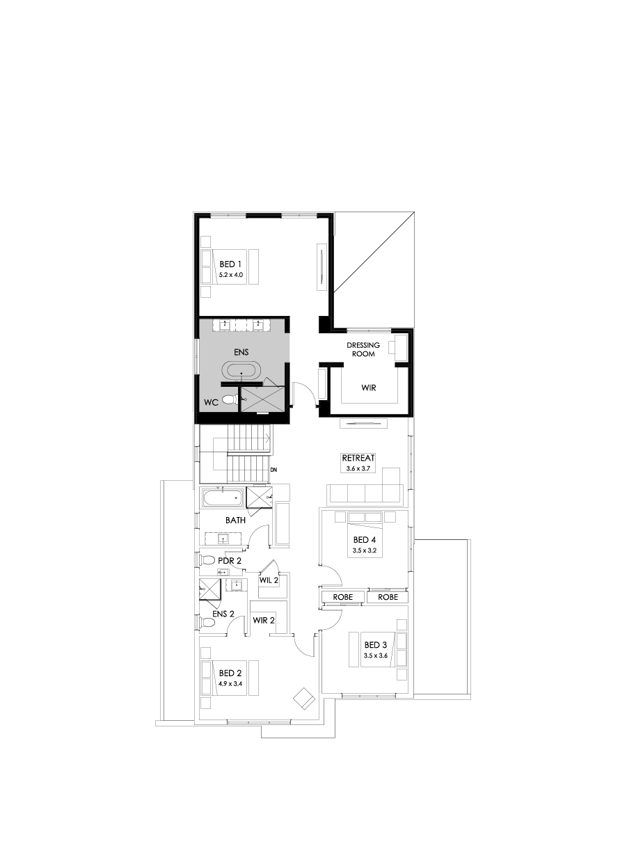 41 First Floor Floorplan (Rear flip - Flipped)