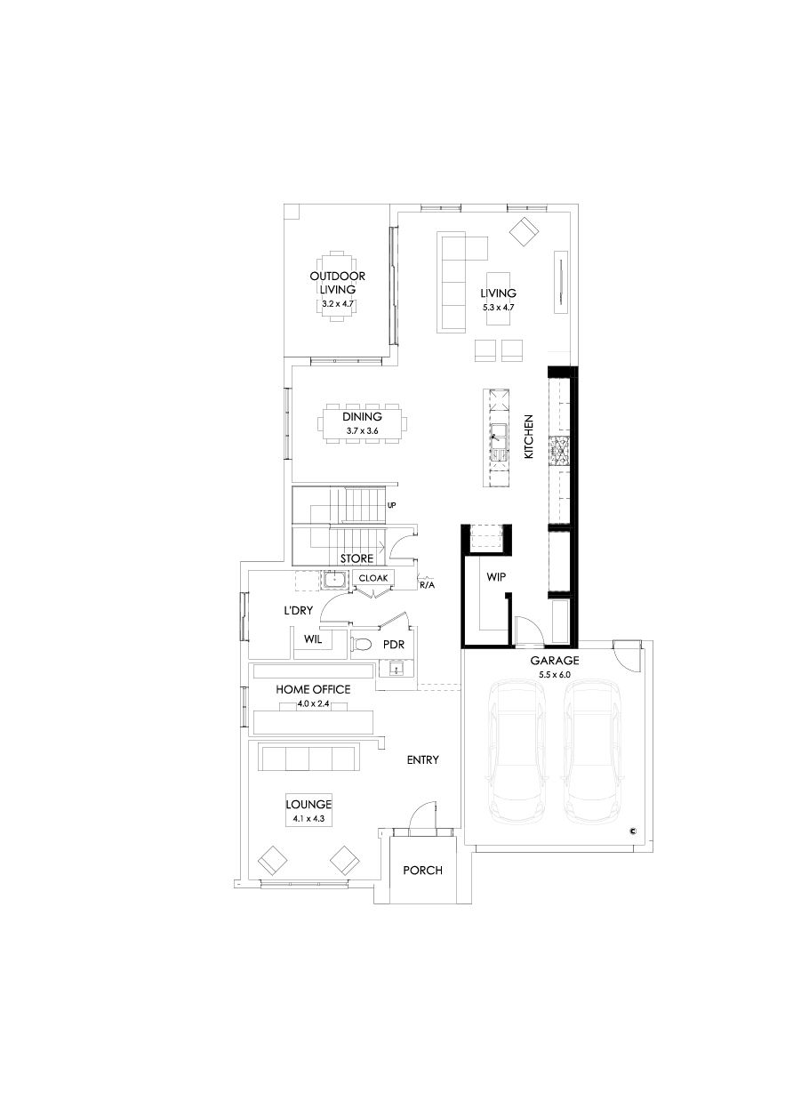 41 Ground Floor Floorplan (Butler's pantry - Included - Flipped)