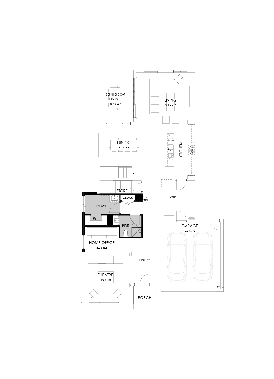 41 Ground Floor Floorplan (Shower to powder - Flipped)