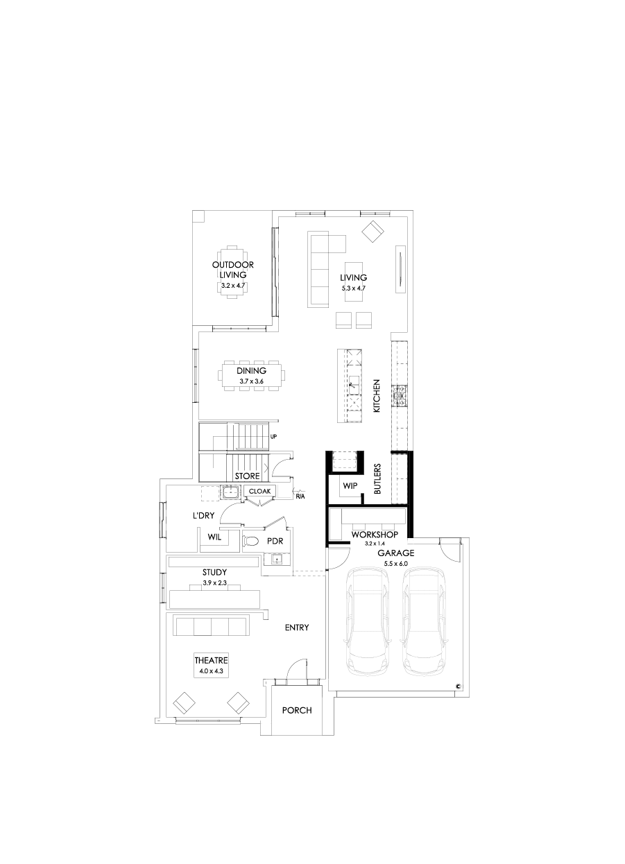 41 Ground Floor Floorplan (Workshop - Flipped)