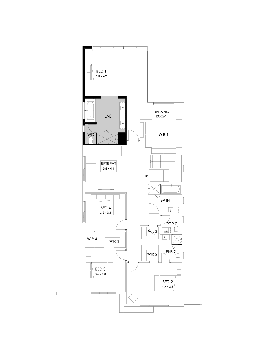 45 First Floor Floorplan (Alternate ensuite)