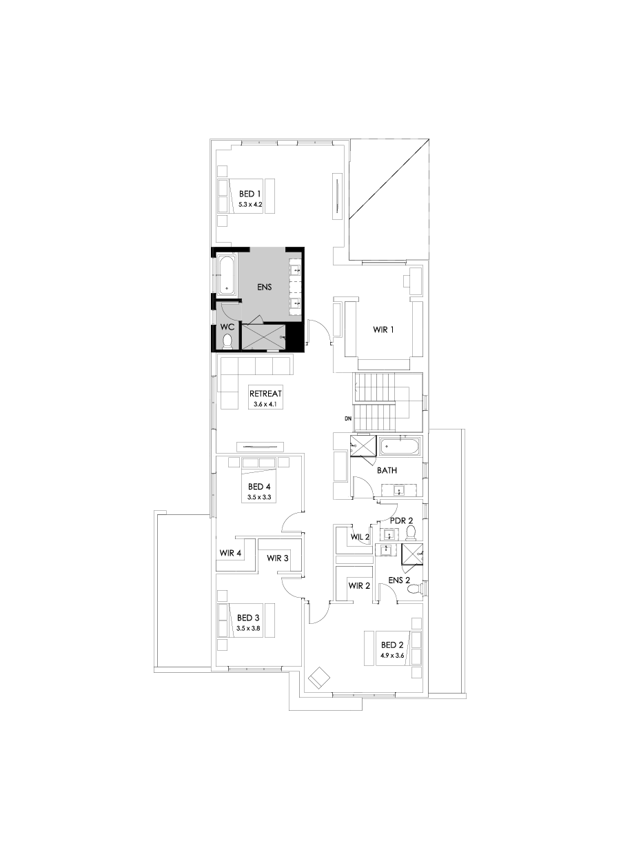 45 First Floor Floorplan (Alternate ensuite)
