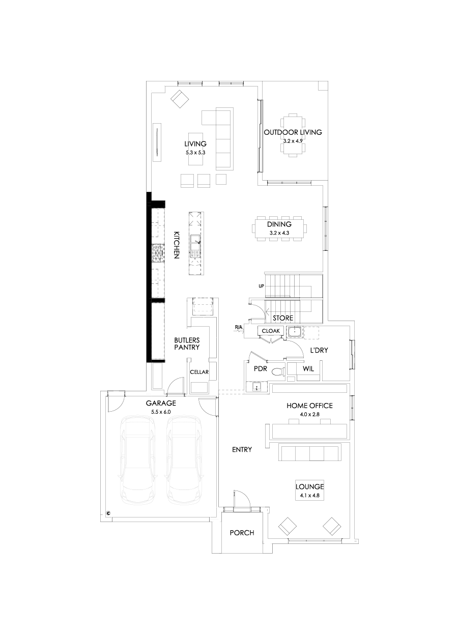 45 Ground Floor Floorplan (Butler's pantry - Included)