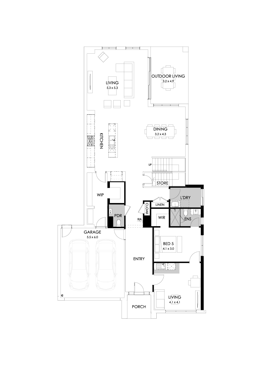 45 Ground Floor Floorplan (Guest wing)
