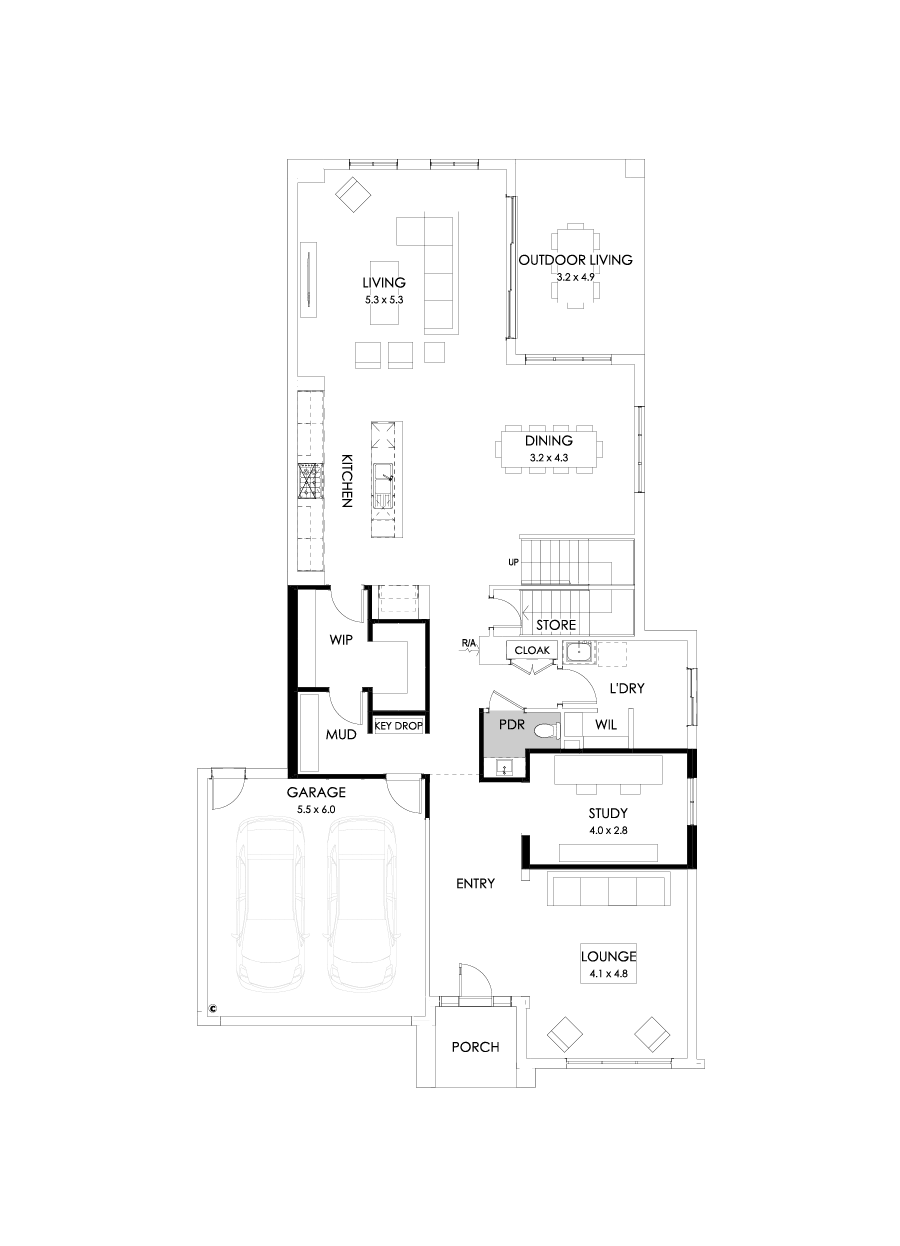 45 Ground Floor Floorplan (Mudroom)