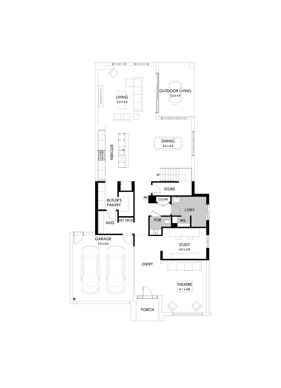 45 Ground Floor Floorplan (Mudroom)