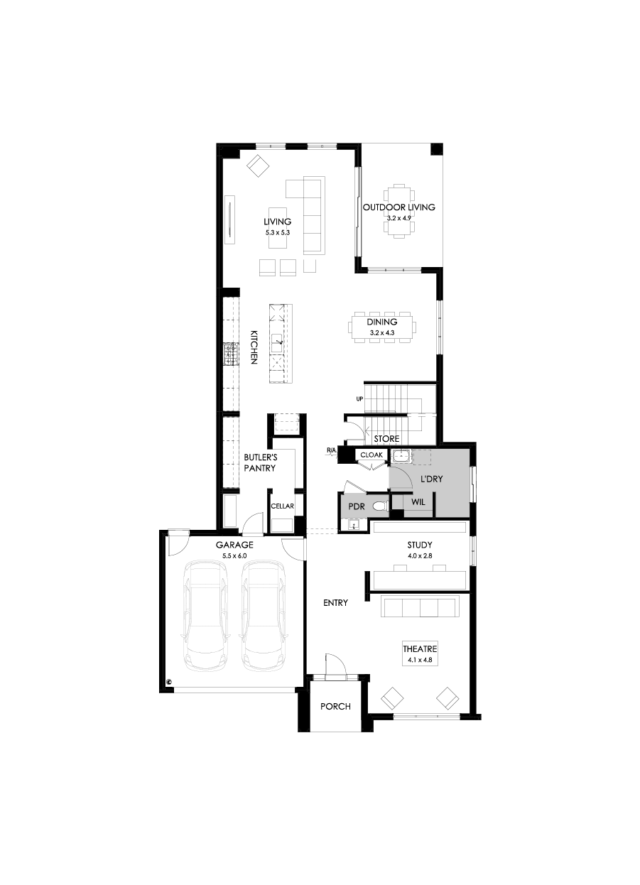 45 Ground Floor Floorplan (Standard)