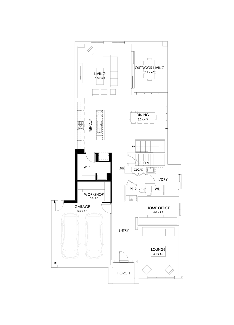 45 Ground Floor Floorplan (Workshop)