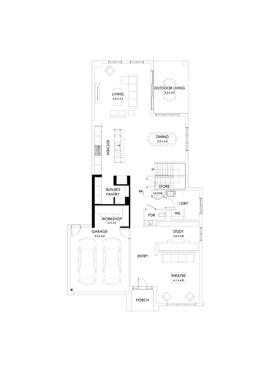 45 Ground Floor Floorplan (Workshop)