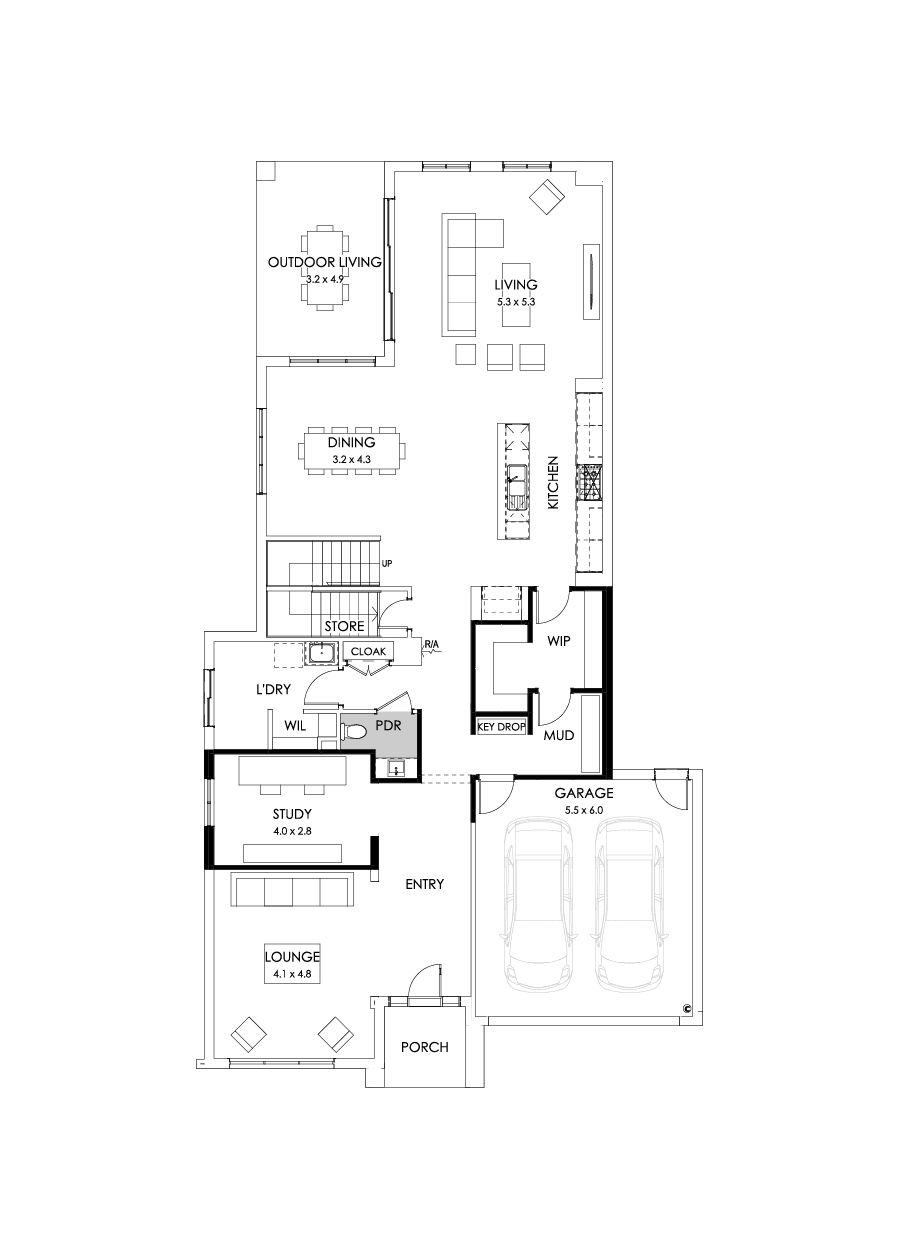 45 Ground Floor Floorplan (Mudroom - Flipped)