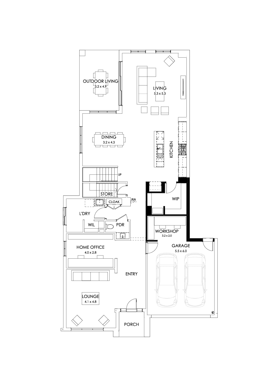 45 Ground Floor Floorplan (Workshop - Flipped)