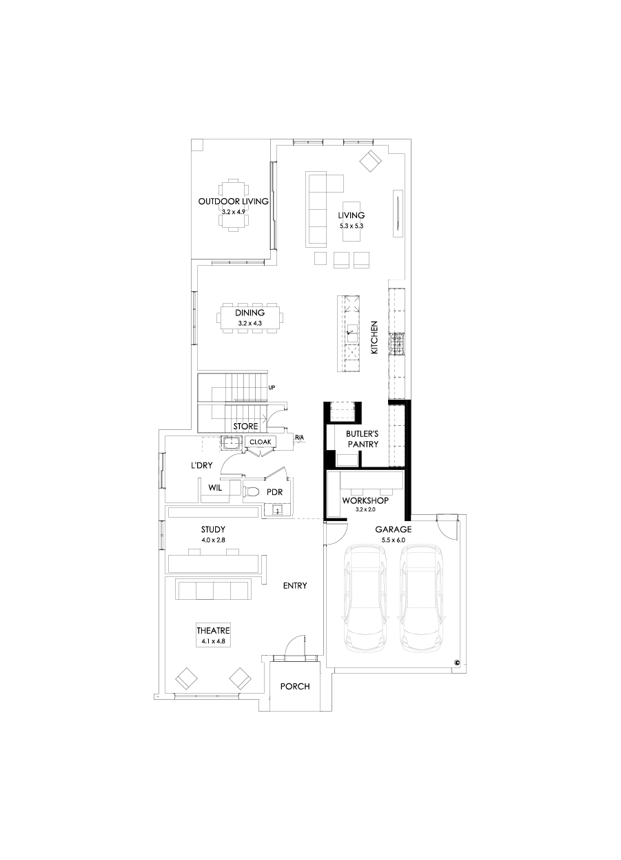 45 Ground Floor Floorplan (Workshop - Flipped)
