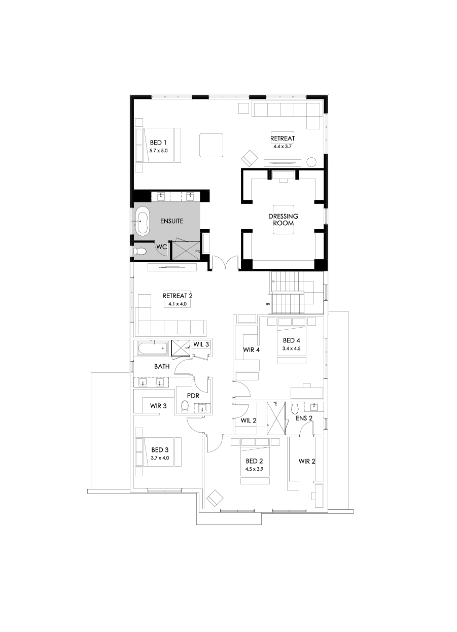 52 First Floor Floorplan (Alternate bed 1)