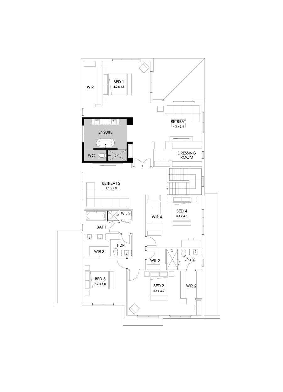 52 First Floor Floorplan (Alternate ensuite)