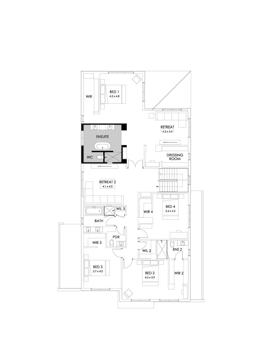 52 First Floor Floorplan (Alternate ensuite)