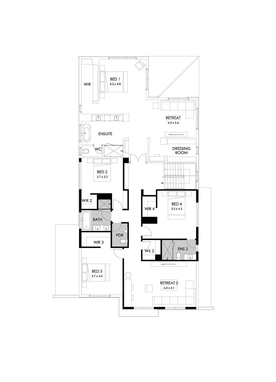 52 First Floor Floorplan (Alternate retreat)