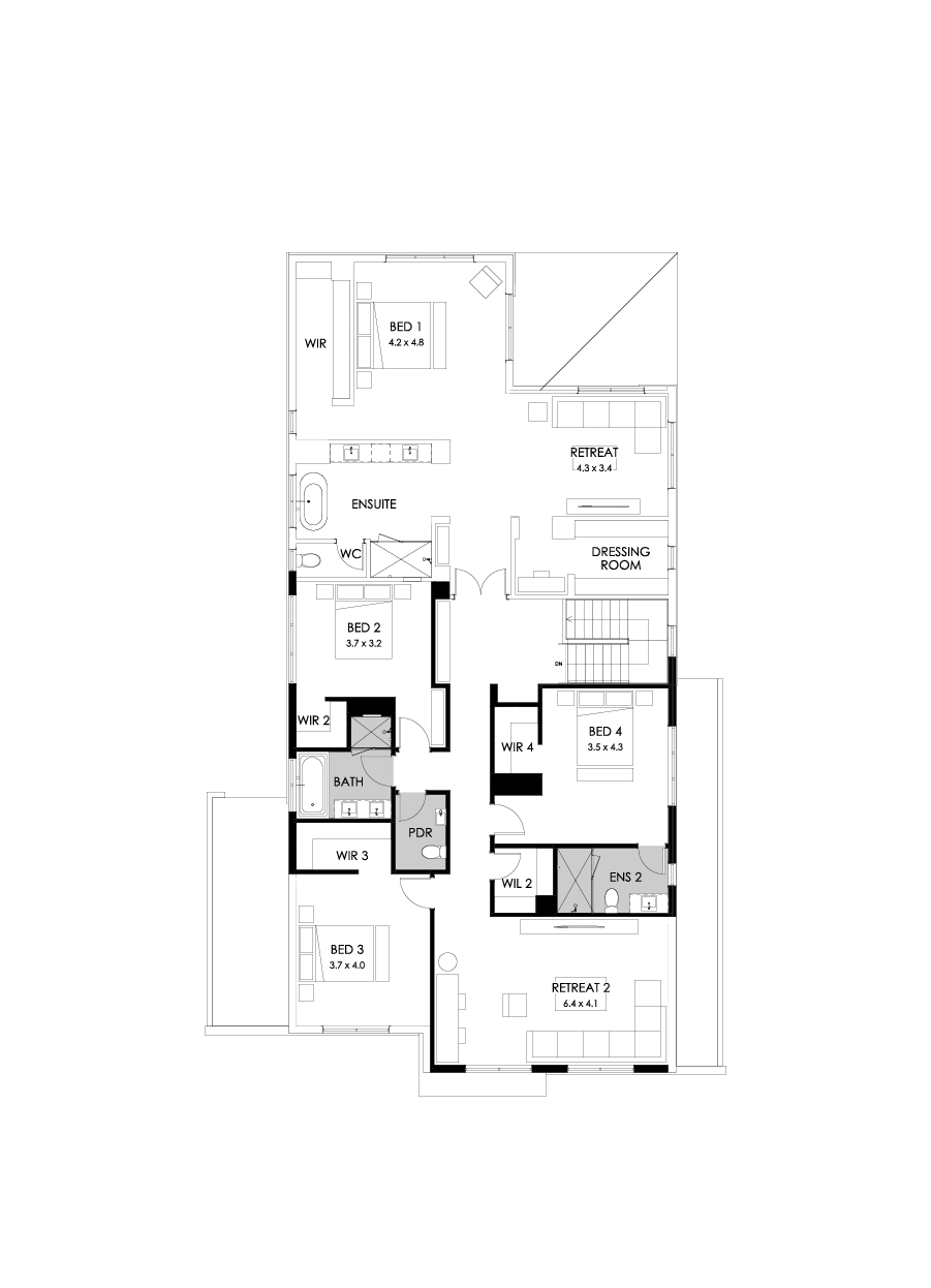 52 First Floor Floorplan (Alternate retreat)