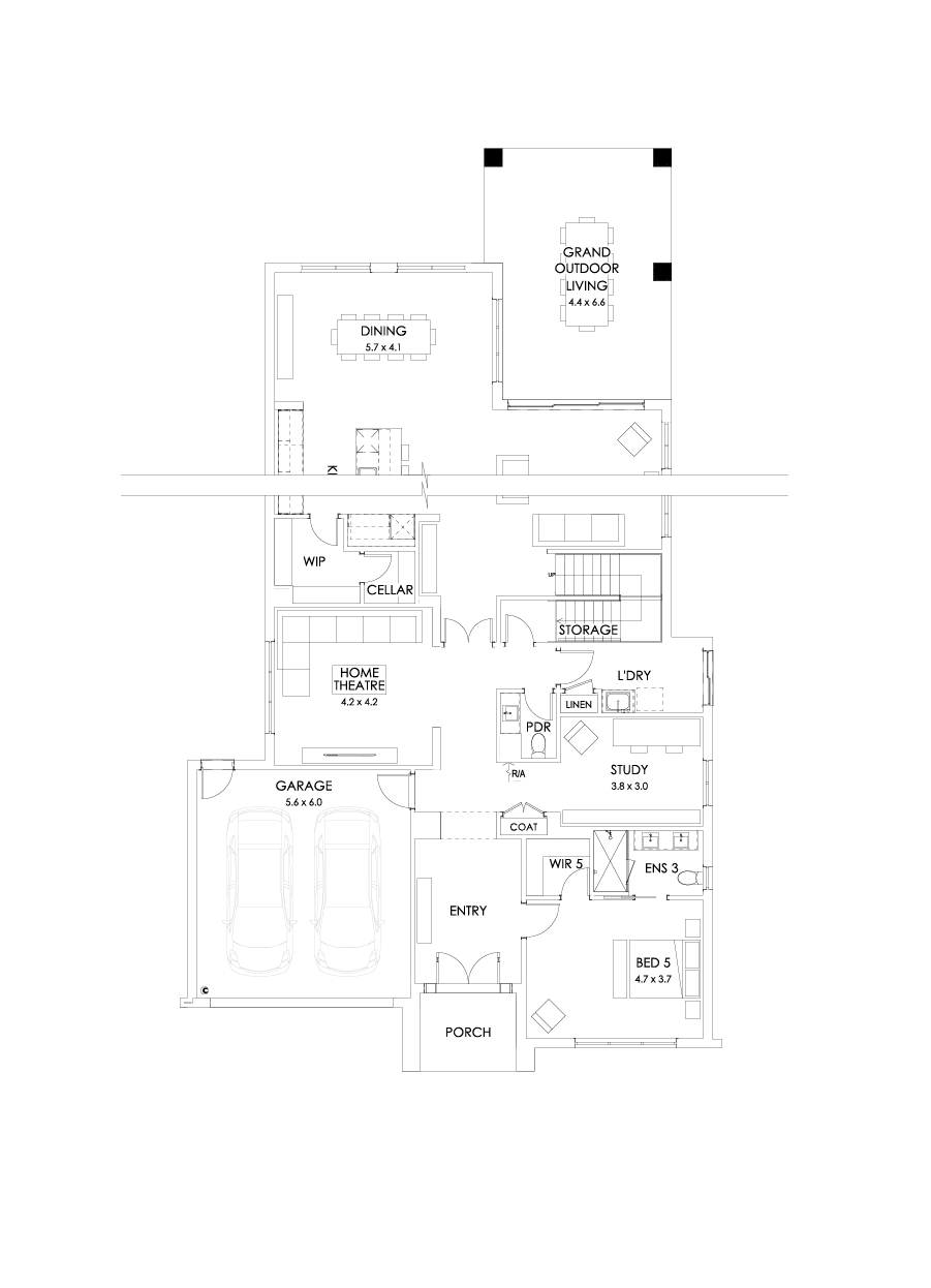 52 Ground Floor Floorplan (Grand outdoor living)