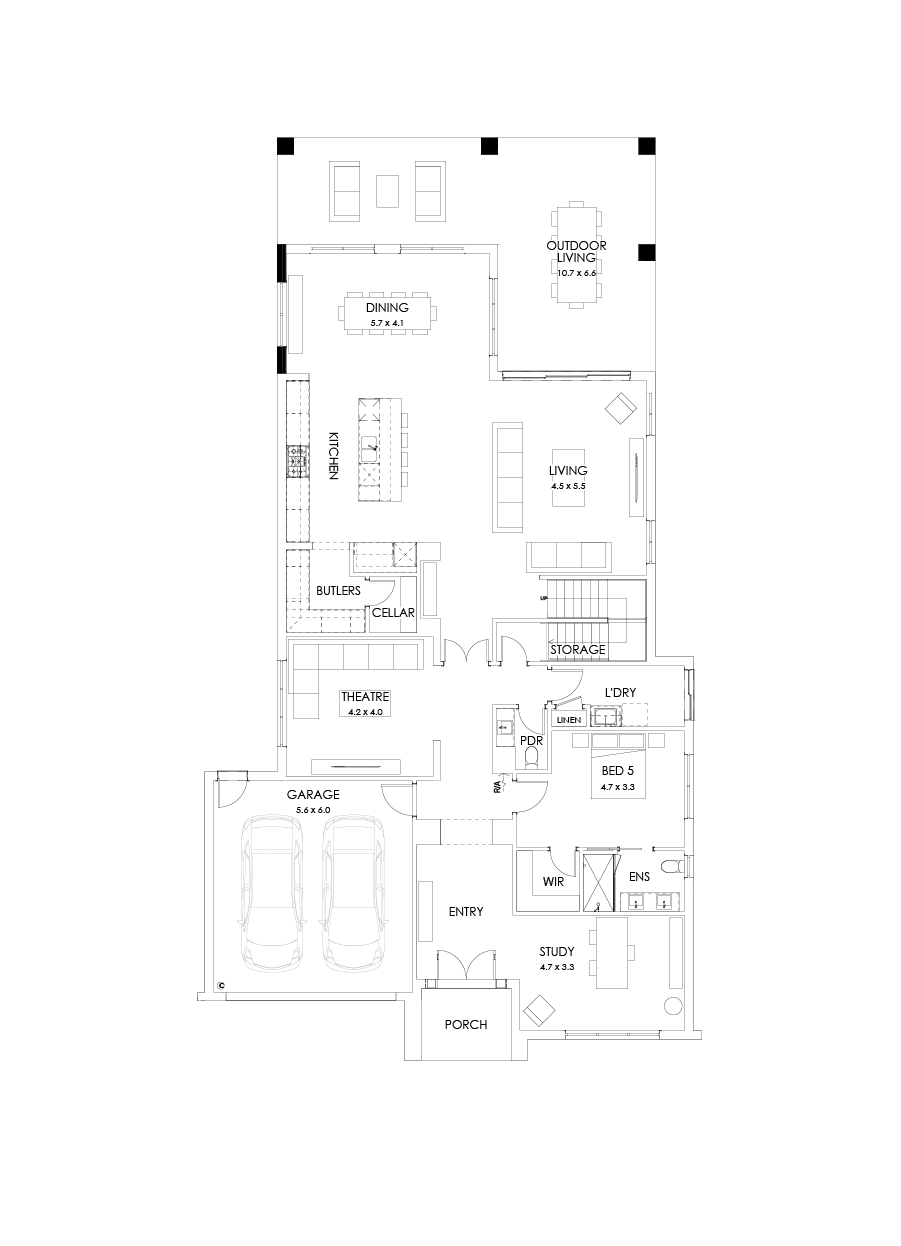 52 Ground Floor Floorplan (Grand outdoor living)