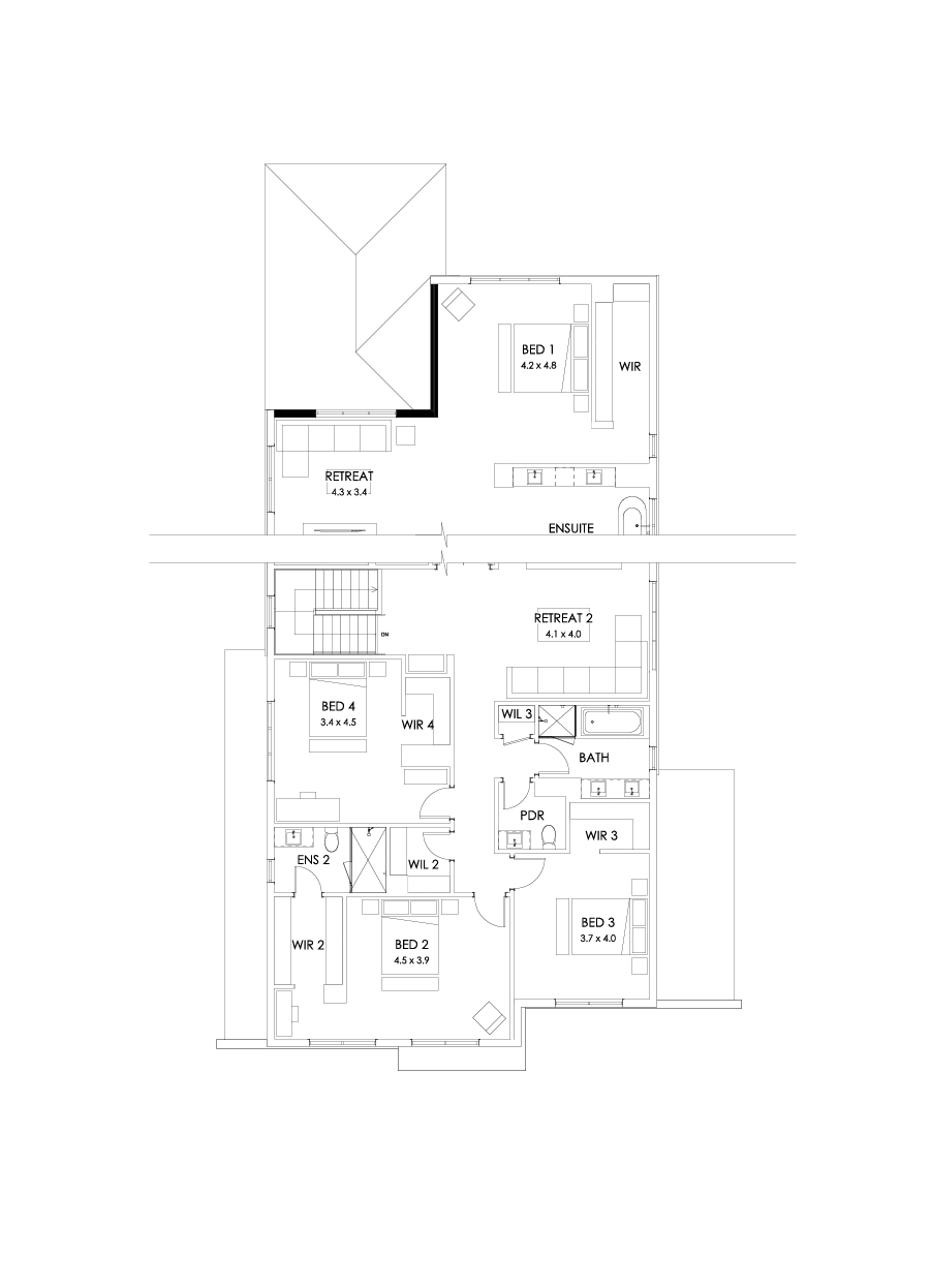 52 First Floor Floorplan (Grand outdoor living - Flipped)