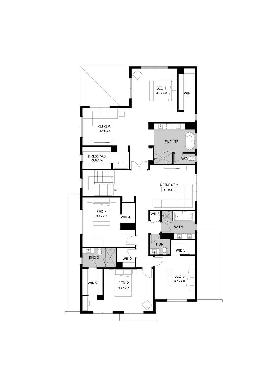 52 First Floor Floorplan (Standard - Flipped)