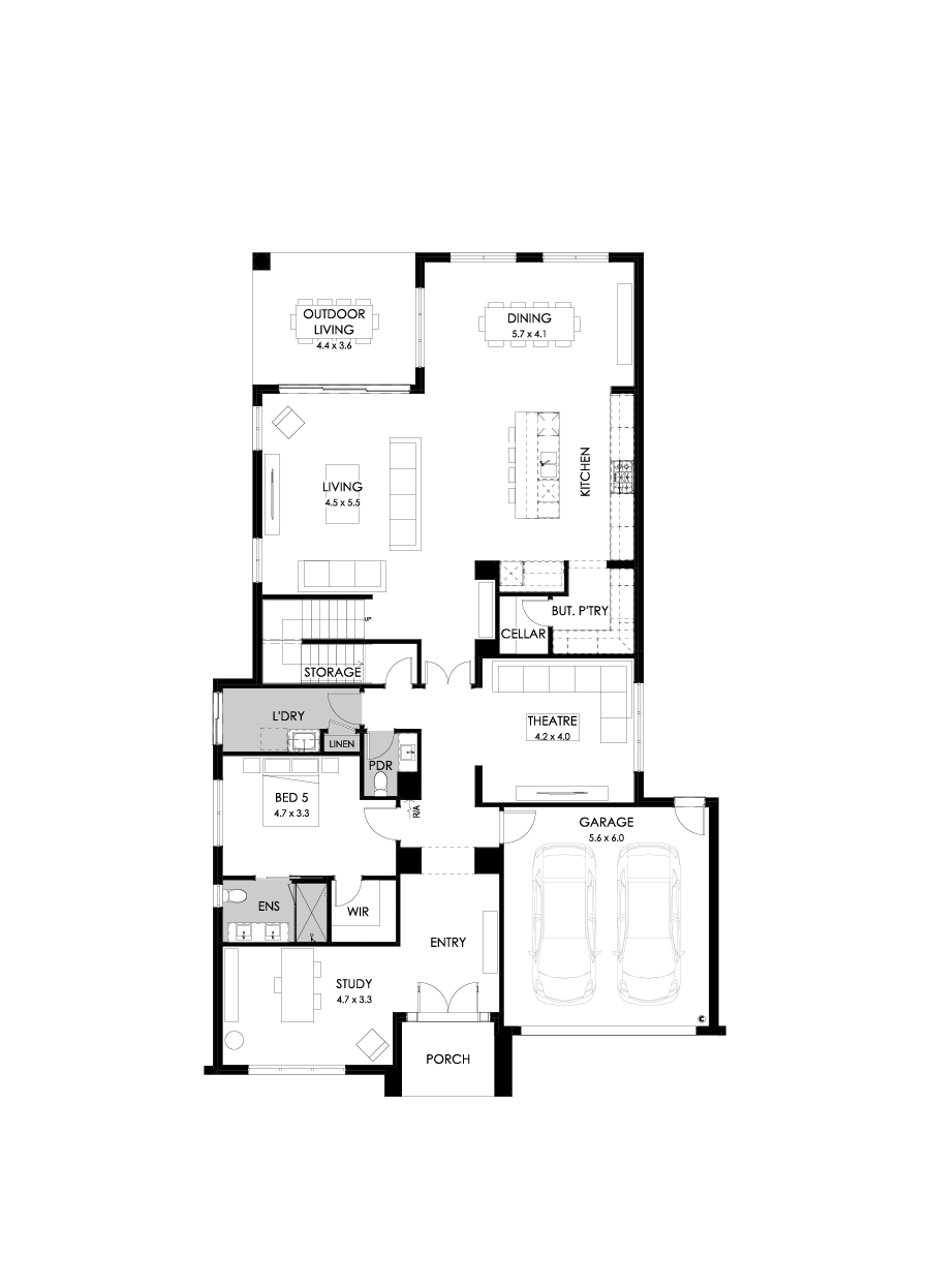 52 Ground Floor Floorplan (Standard - Flipped)