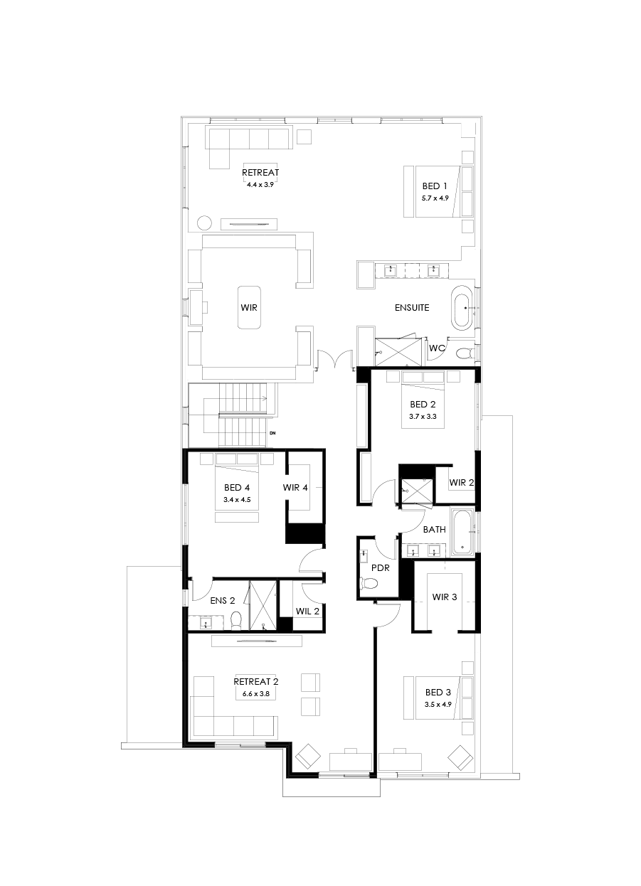 55 First Floor Floorplan (Alternate retreat)
