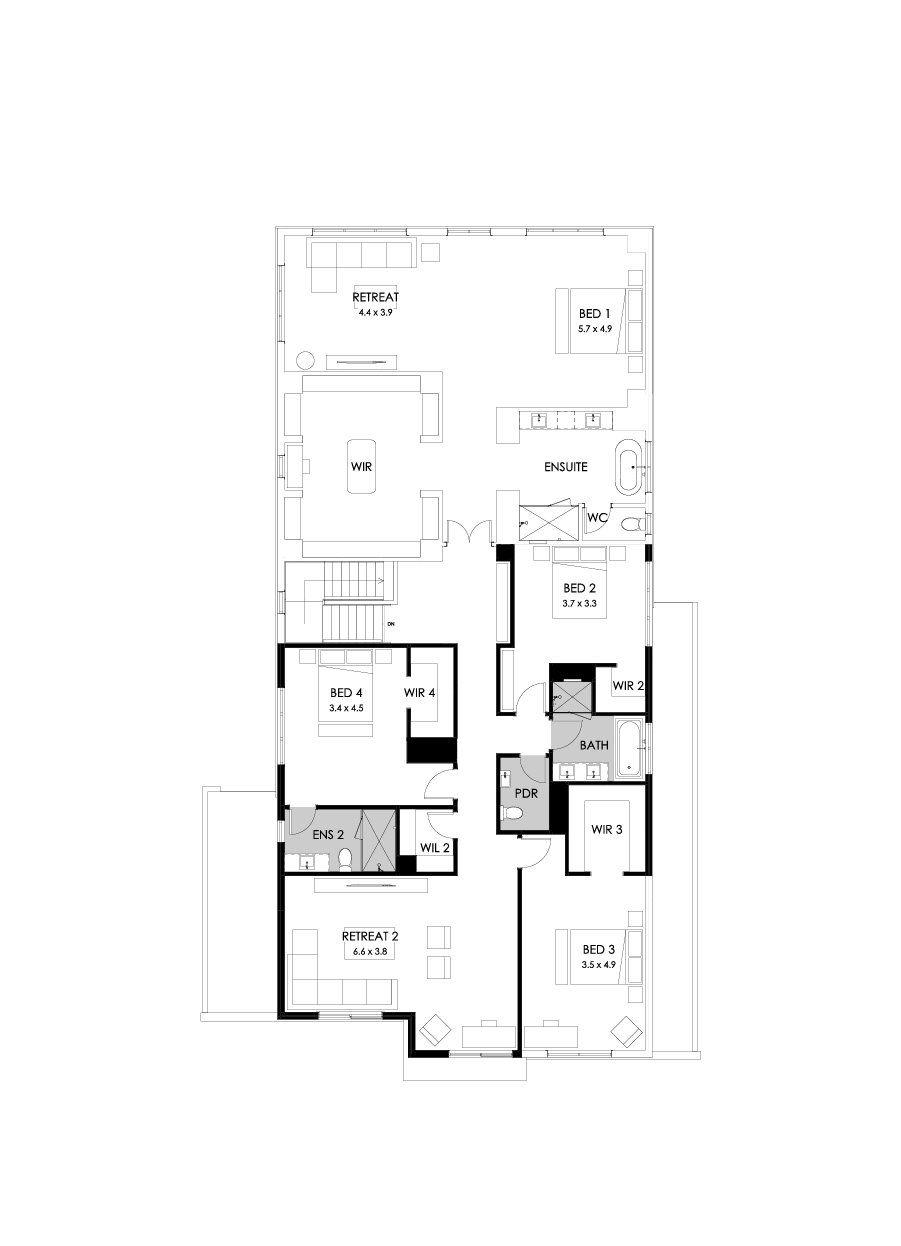55 First Floor Floorplan (Alternate retreat)