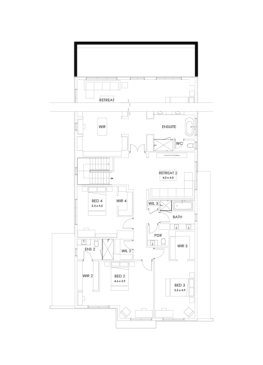 55 First Floor Floorplan (Full width outdoor living)