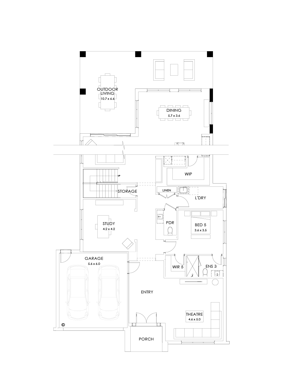 55 Ground Floor Floorplan (Full width outdoor living)