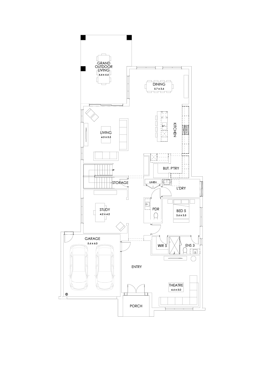 55 Ground Floor Floorplan (Grand outdoor living)