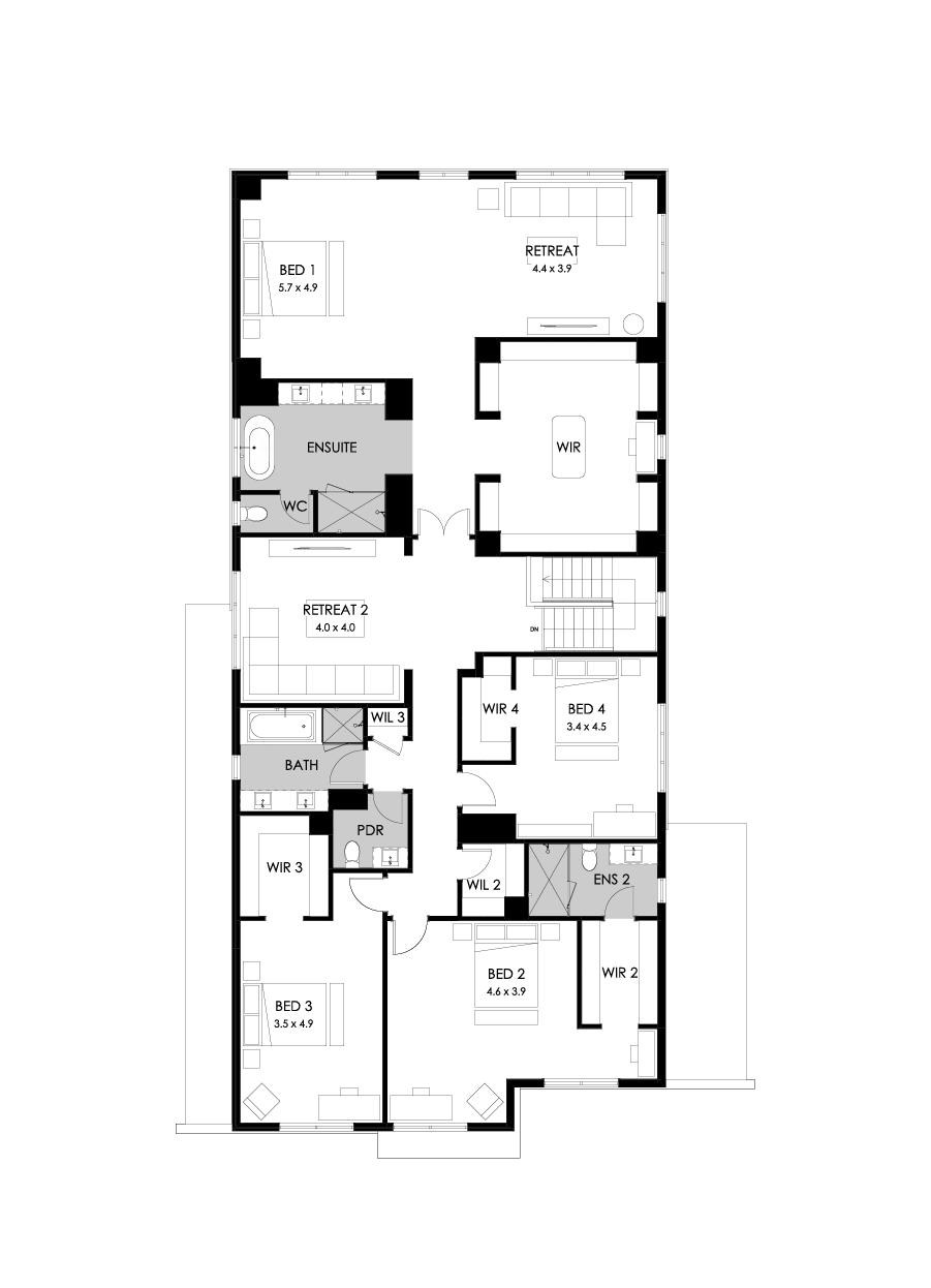 55 First Floor Floorplan (Standard - Flipped)