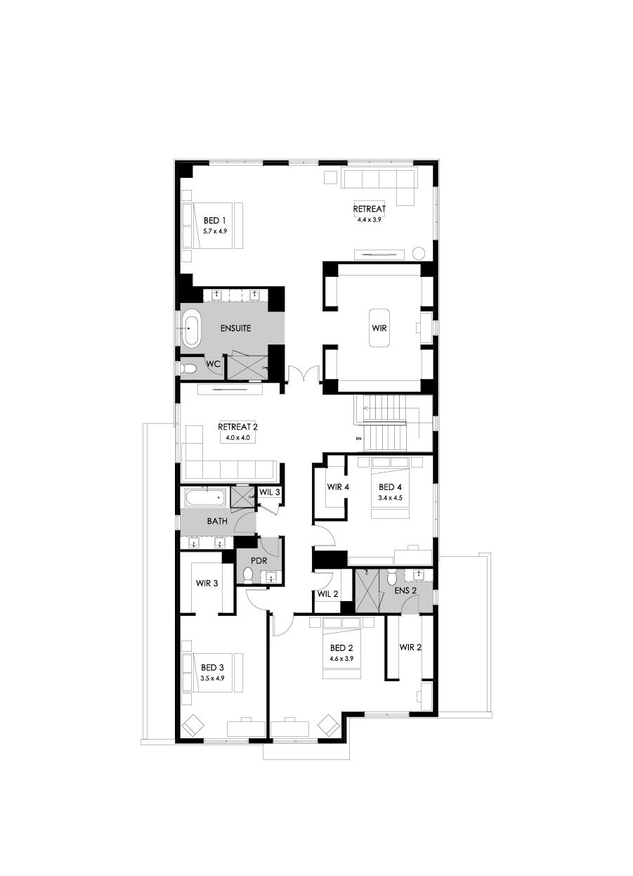 55 First Floor Floorplan (Standard - Flipped)