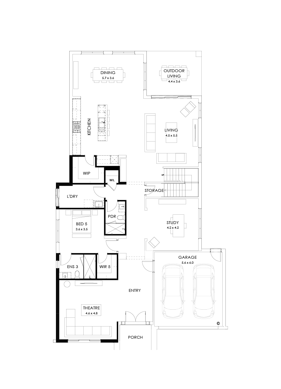 55 Ground Floor Floorplan (Shower to powder - Flipped)