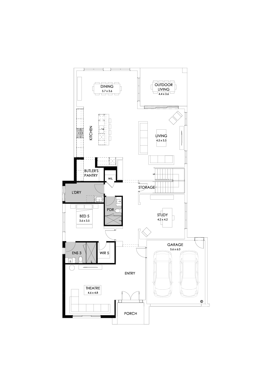 55 Ground Floor Floorplan (Shower to powder - Flipped)