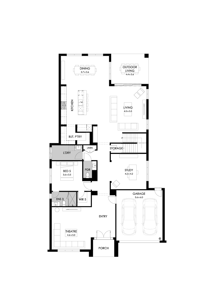 55 Ground Floor Floorplan (Standard - Flipped)