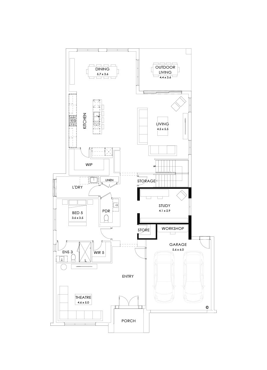 55 Ground Floor Floorplan (Workshop - Flipped)