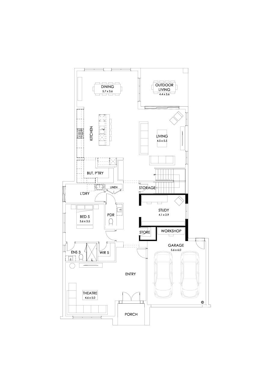 55 Ground Floor Floorplan (Workshop - Flipped)