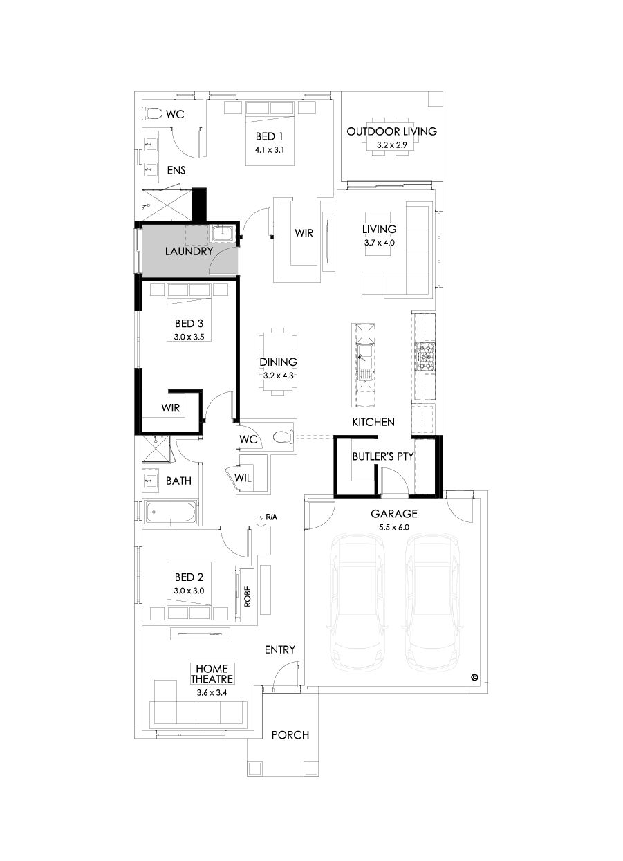 23  Floor Floorplan (3 bedrooms - Flipped)